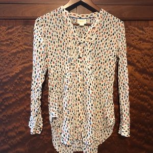 Maeve adorable pink and blue print blouse size 12